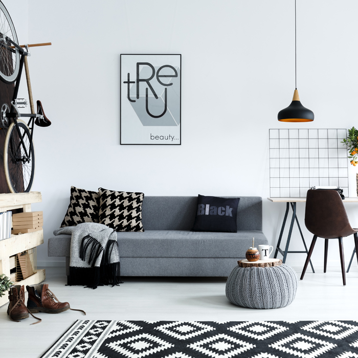 男性の部屋カーテン