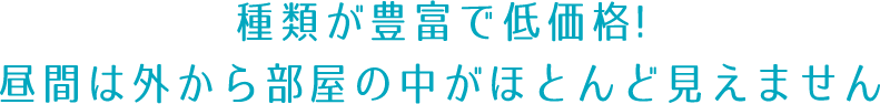 昼間は外から部屋の中がほとんど見えません