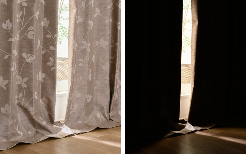 下から漏れる光を遮る