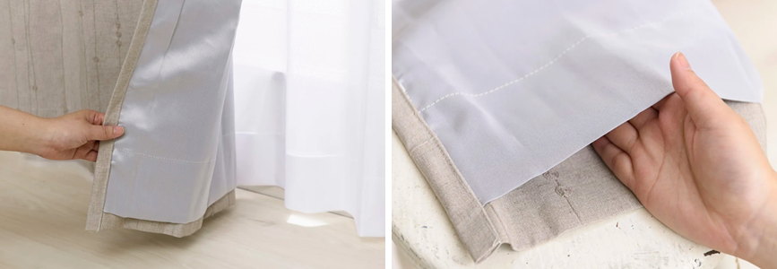 裏地付き二重遮光カーテンの特徴