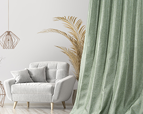 グリーン 11色 国産最高峰の品質の防炎１級遮光カーテン