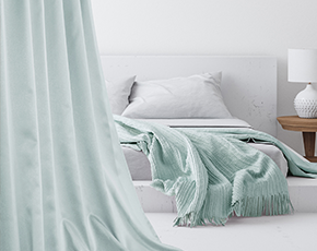 ライトブルー 10色 遮熱効果が自慢の無地調1級・2級遮光カーテン