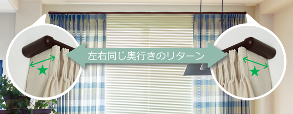 左右同じ奥行きのリターン