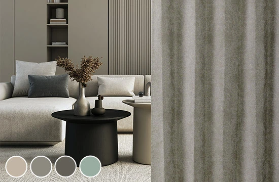 大人モダンなジャガード織ダマスク柄・シームレス完全遮光カーテン