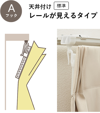 天井付けレールが見えるタイプ