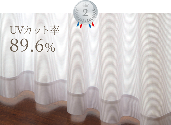 UVカット率89.6％レースカーテン