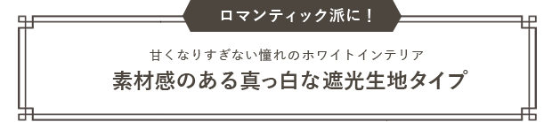 素材感のある真っ白な遮光生地タイプ