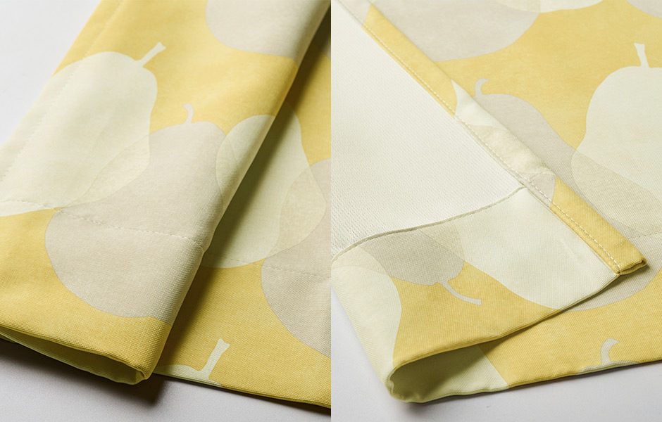 北欧ナチュラルなお部屋に！おしゃれな洋梨柄の2・3級遮光カーテン　D-1144