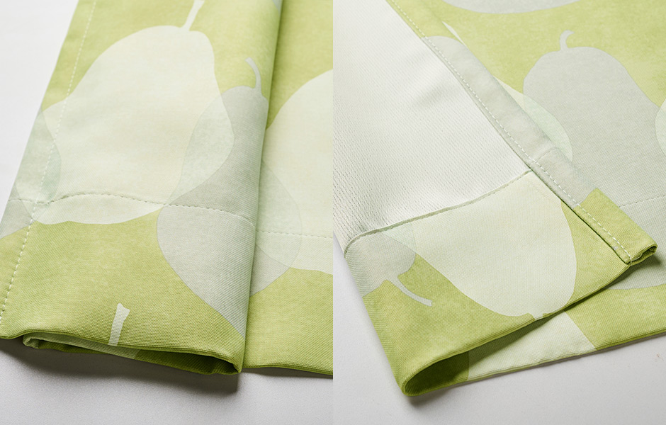 北欧ナチュラルなお部屋に！おしゃれな洋梨柄の2・3級遮光カーテン　D-1144