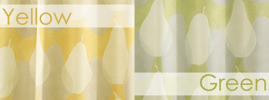 北欧ナチュラルなお部屋に！おしゃれな洋梨柄の2・3級遮光カーテン　D-1144