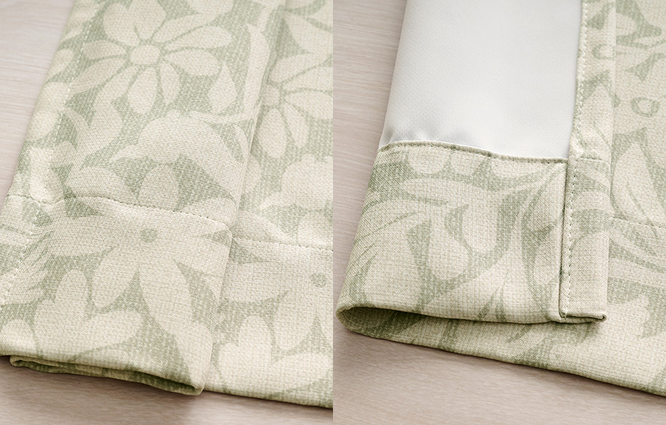 北欧モチーフの花と動物柄がかわいく彩る1・2遮光カーテン　D-1167