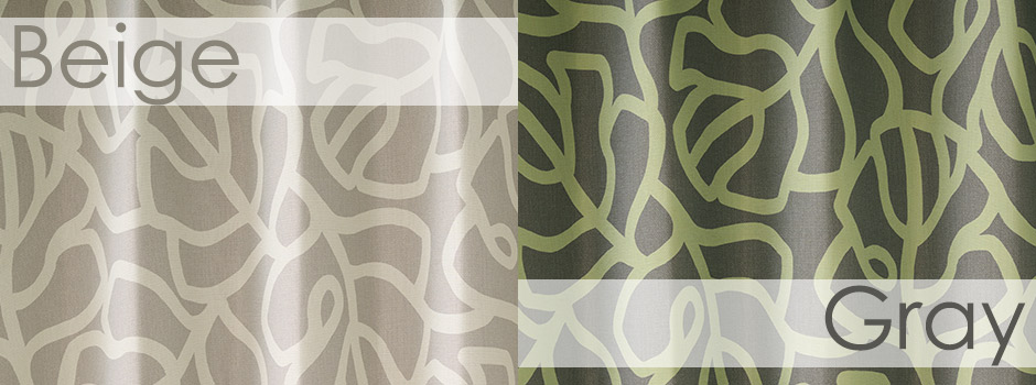 北欧モチーフの花と動物柄がかわいく彩る1・2遮光カーテン　D-1168