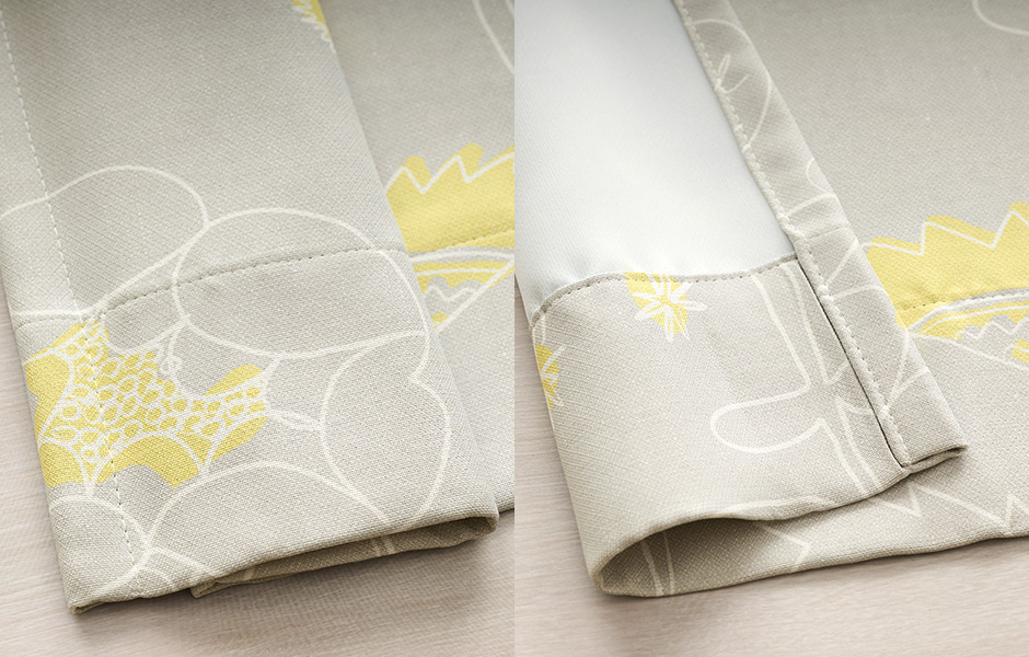 北欧インテリアに！手書き風の花柄がおしゃれな1・2遮光カーテン　D-1169