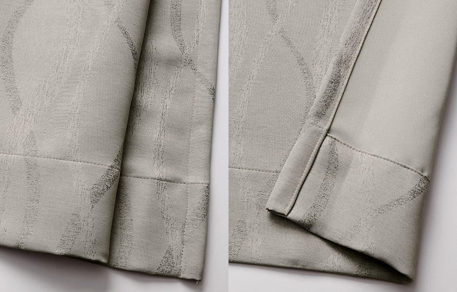 モダンなウェーブ柄 上品なジャガード織の1級遮光カーテン X2402