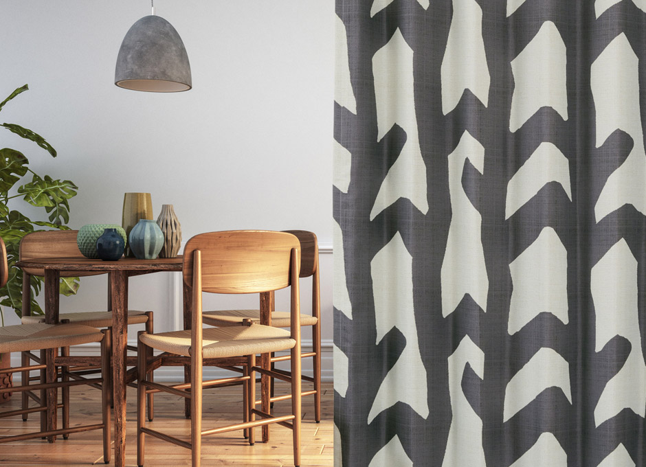 【1級遮光カーテン】北欧モダンな木立柄プリント コダチ（D-1195)