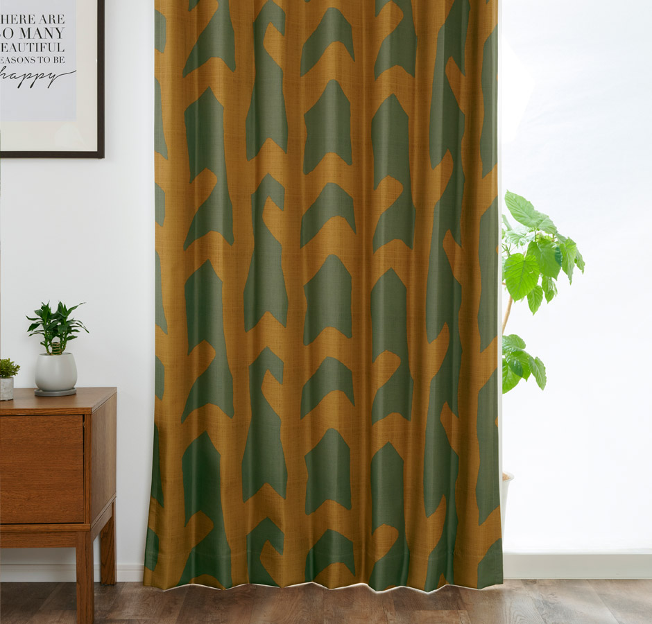 【1級遮光カーテン】北欧モダンな木立柄プリント コダチ（D-1195)