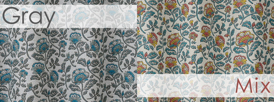 ヨーロッパ風のエレガントな花柄が目を引く1級遮光カーテン　ルトレ（D-1195)