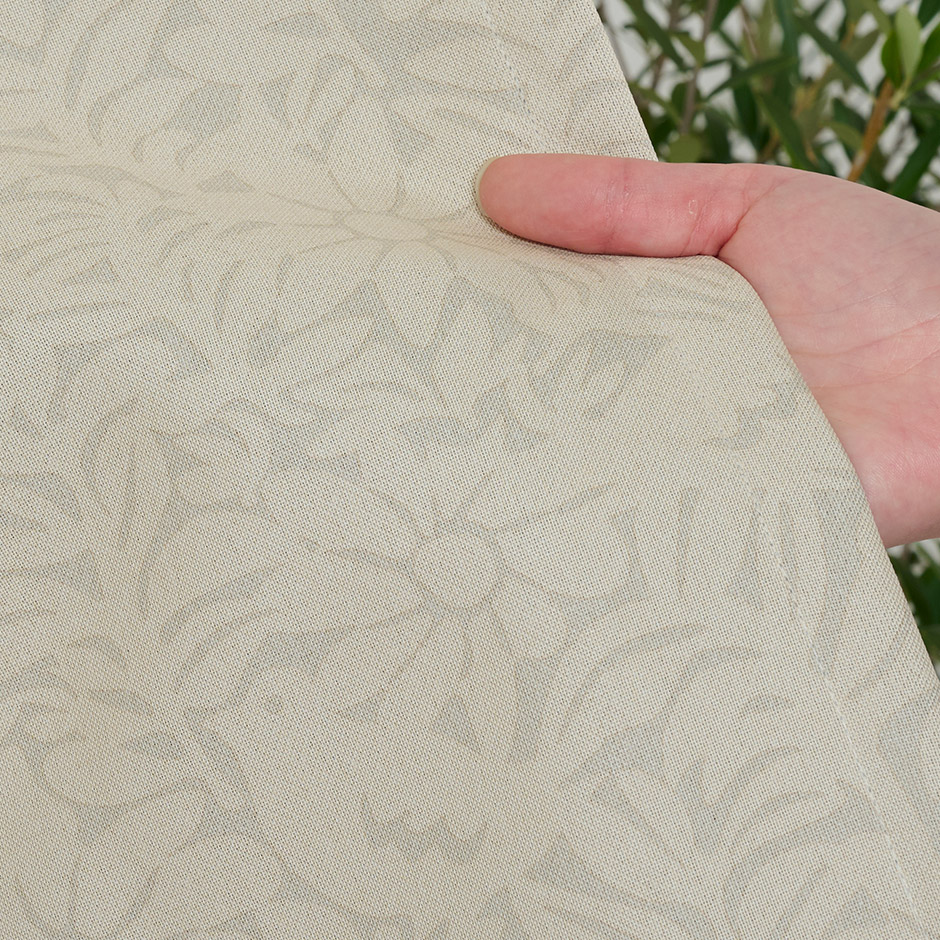 北欧モダンな小鳥と花柄の1級遮光カーテン ラッシュ（D-1195)