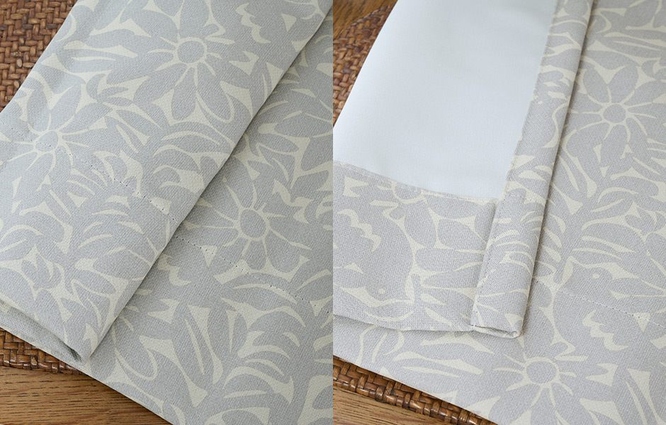 北欧モダンな小鳥と花柄の1級遮光カーテン ラッシュ（D-1195)