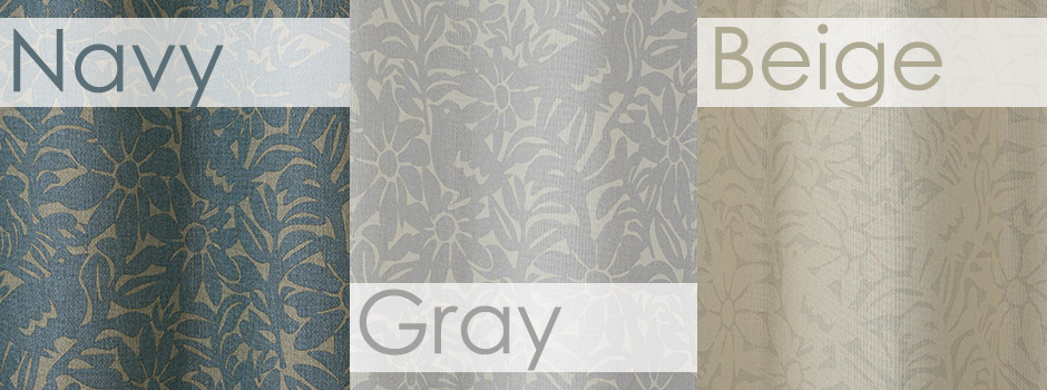 北欧モダンな小鳥と花柄の1級遮光カーテン ラッシュ（D-1195)