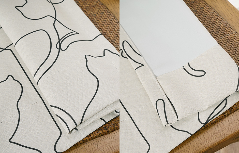 ネコ好きにはたまらない！おしゃれな1級遮光カーテン ニャーン（D-1195)