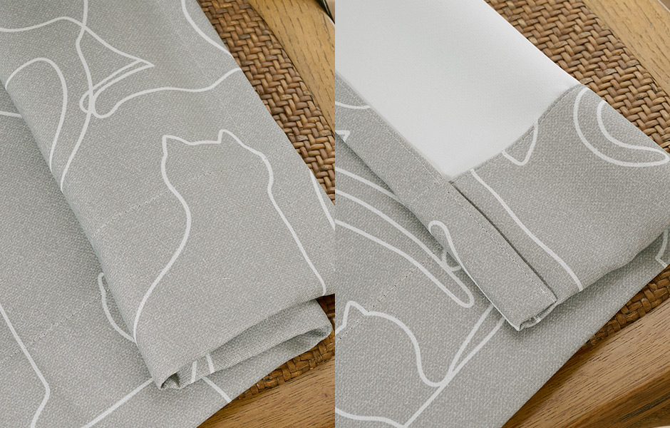 ネコ好きにはたまらない！おしゃれな1級遮光カーテン ニャーン（D-1195)