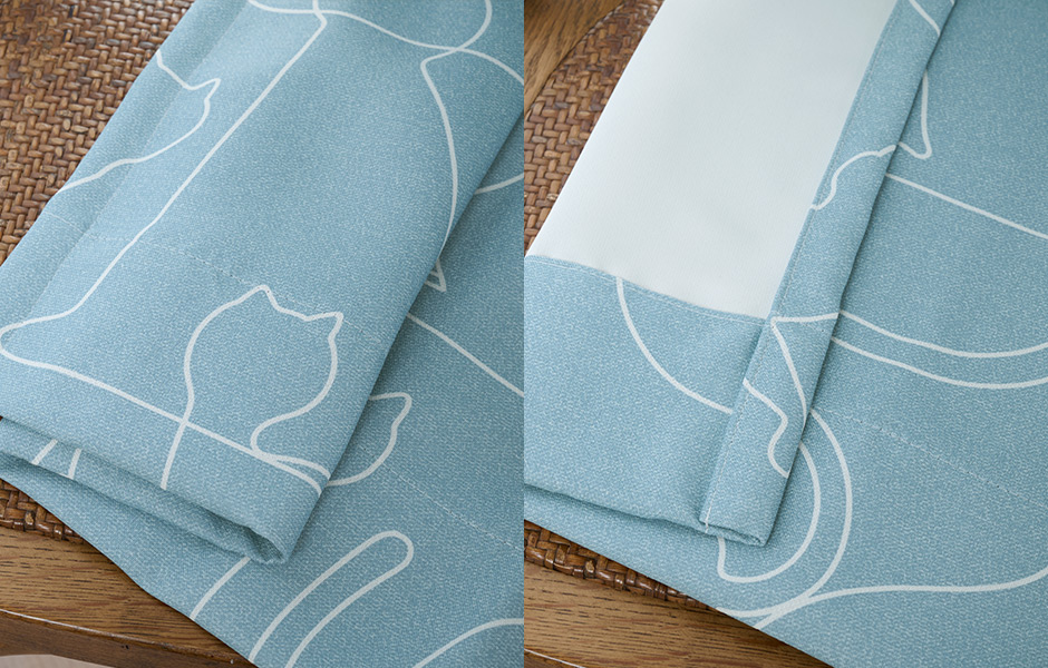 ネコ好きにはたまらない！おしゃれな1級遮光カーテン ニャーン（D-1195)