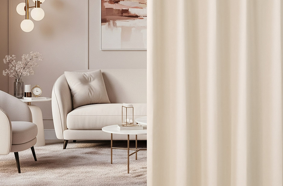 8色 スウェード調・ニュアンスカラーの1・2級遮光防炎カーテン アンズ