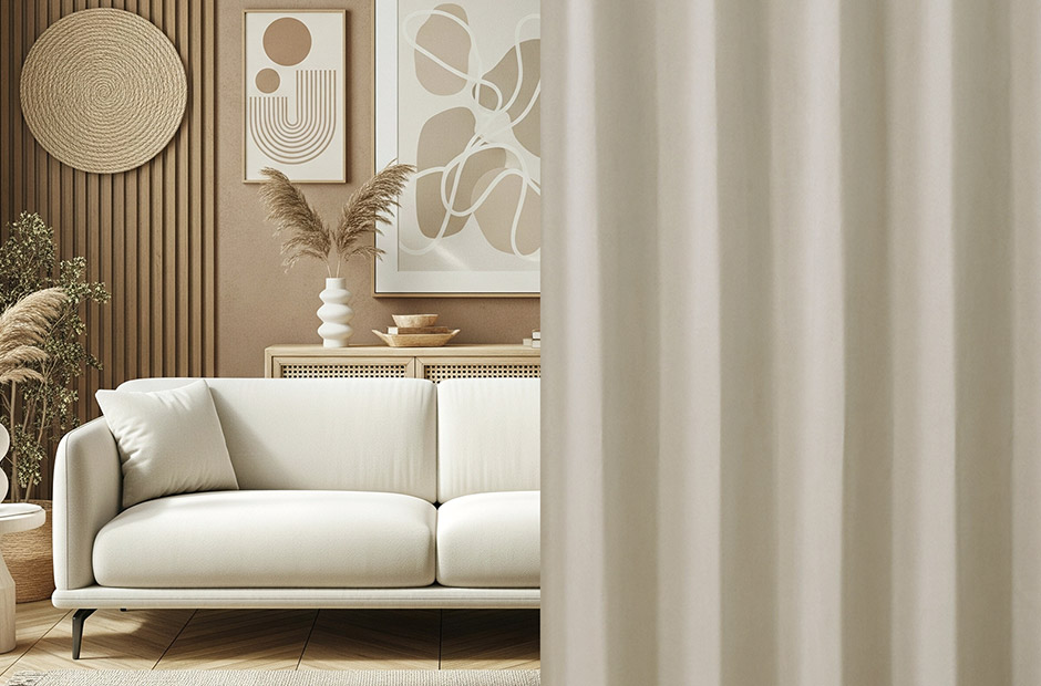 8色 スウェード調・ニュアンスカラーの1・2級遮光防炎カーテン アンズ