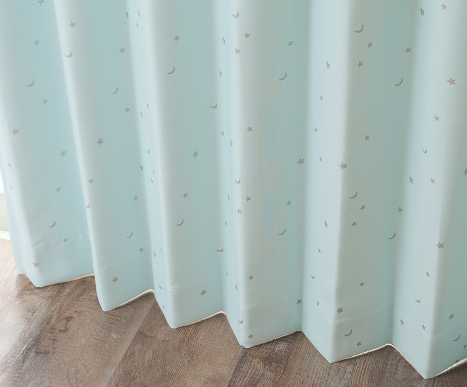 6色　子供部屋に！きらめく星柄がかわいい1・2級遮光カーテン ロケット2（D-1195）