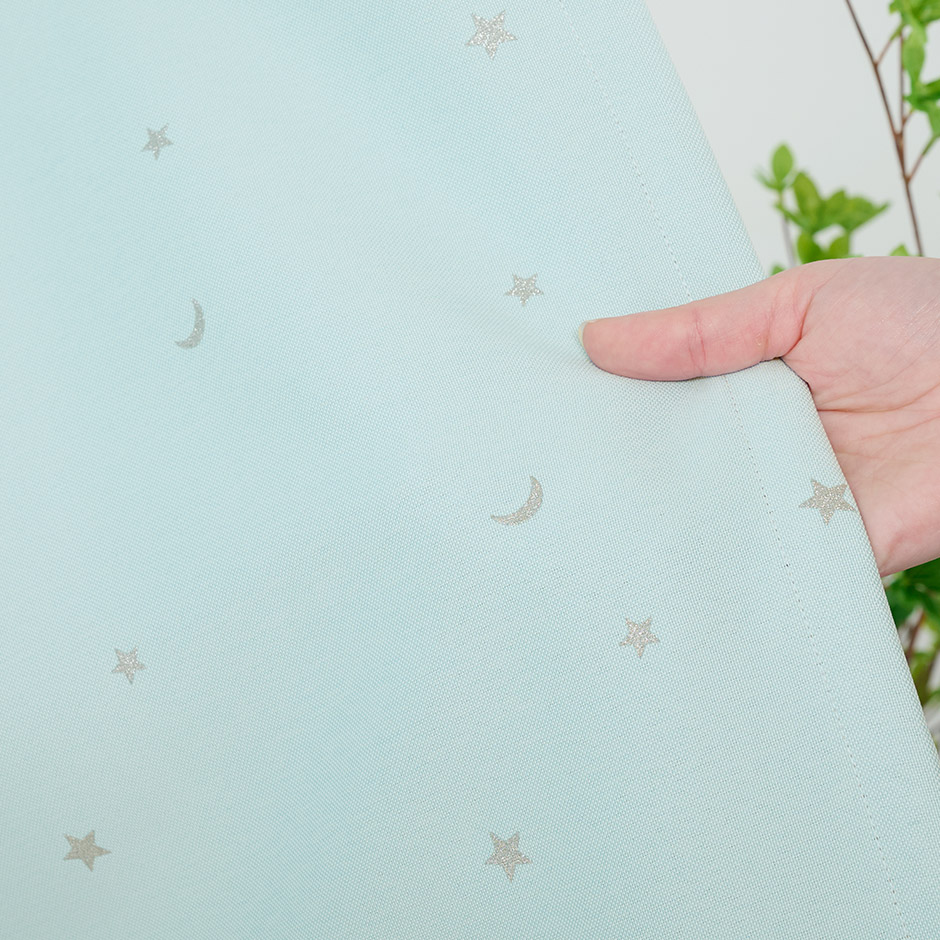 6色　子供部屋に！きらめく星柄がかわいい1・2級遮光カーテン ロケット2（D-1195）