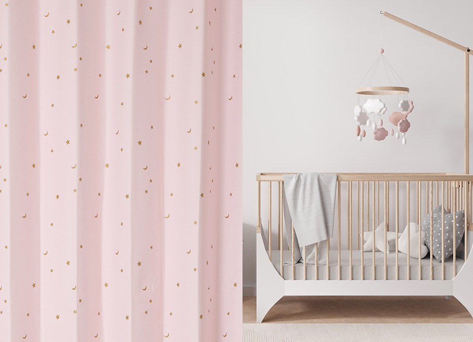 6色　子供部屋に！きらめく星柄がかわいい1・2級遮光カーテン ロケット2（D-1195）