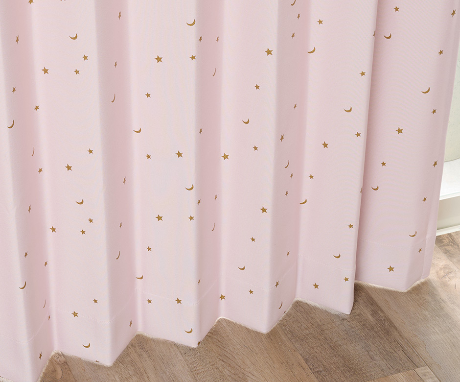 6色　子供部屋に！きらめく星柄がかわいい1・2級遮光カーテン ロケット2（D-1195）