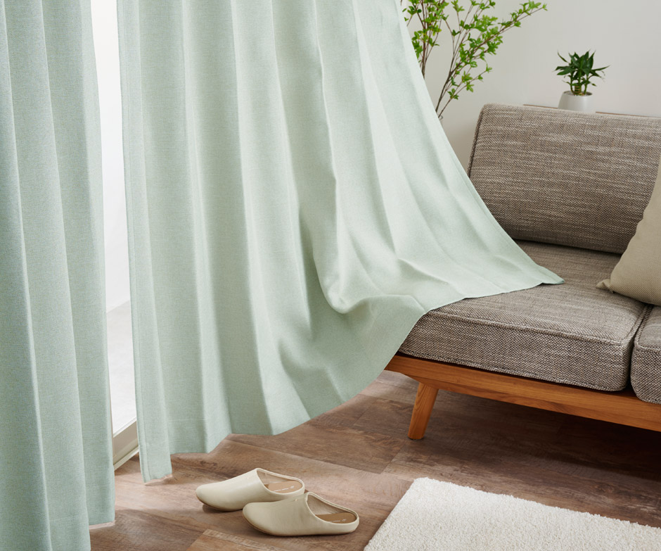 ナチュラルな1級遮光防炎カーテン D4362