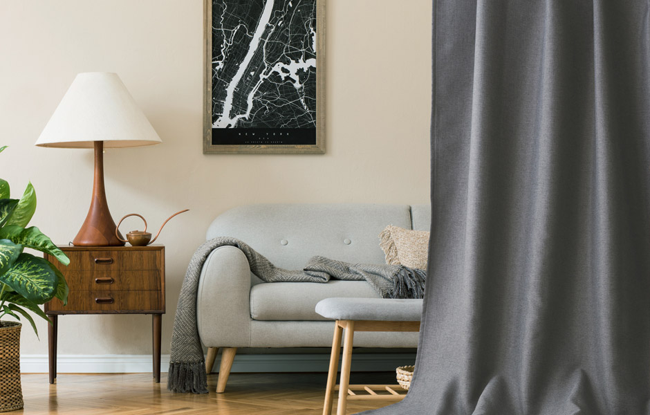 ナチュラルな1級遮光防炎カーテン D4362