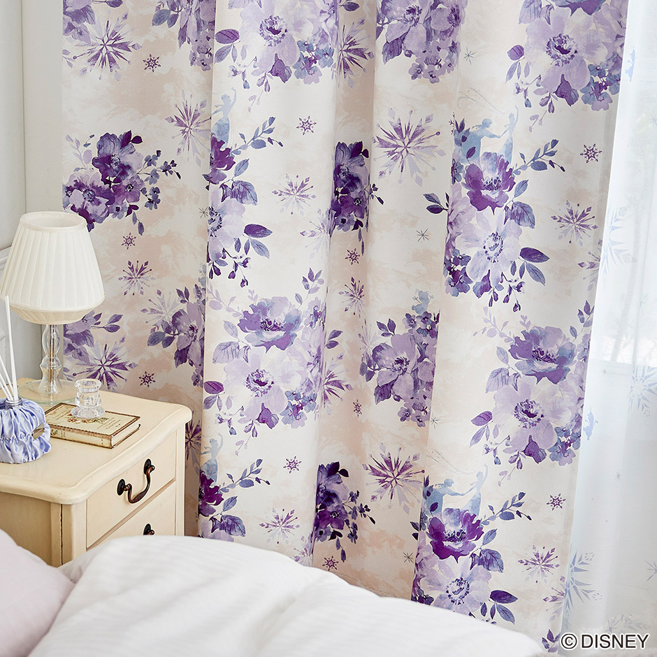 ディズニーレースカーテン　フラリーアイスボイル〔プリンセス〕（L-1296)