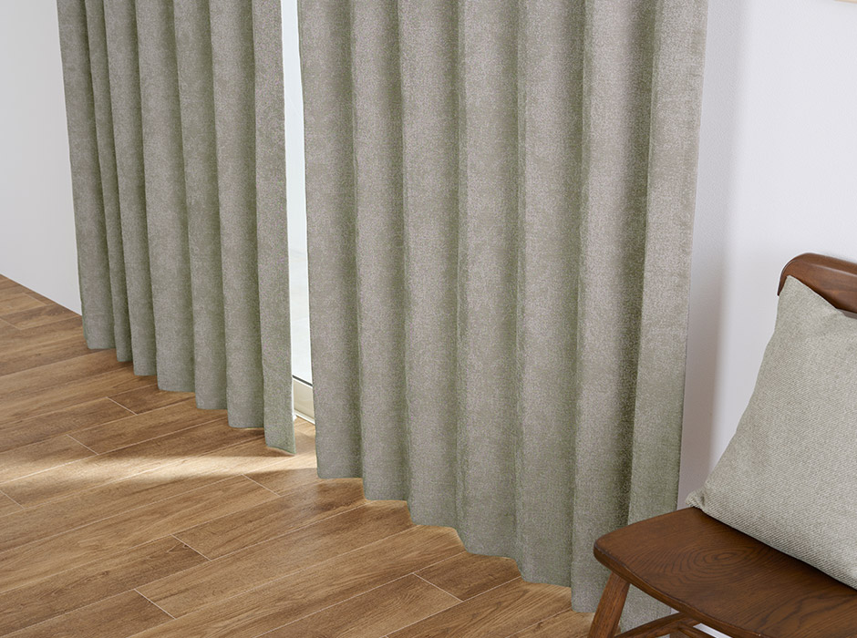 大人モダンなジャガード織ダマスク柄・シームレス完全遮光カーテン　YH23V