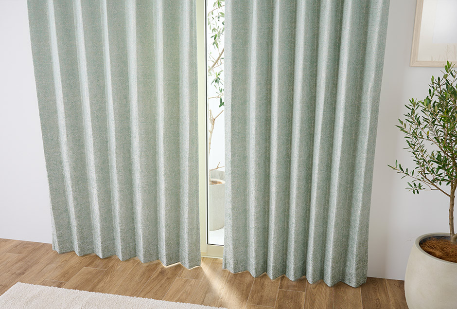 ツイード調の生地とやさしいカラーが魅力の裏地付き2・3級遮光カーテン 1610（D-1197）