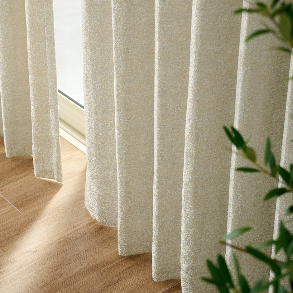 ツイード調の生地とやさしいカラーが魅力の裏地付き2・3級遮光カーテン 1610（D-1197）