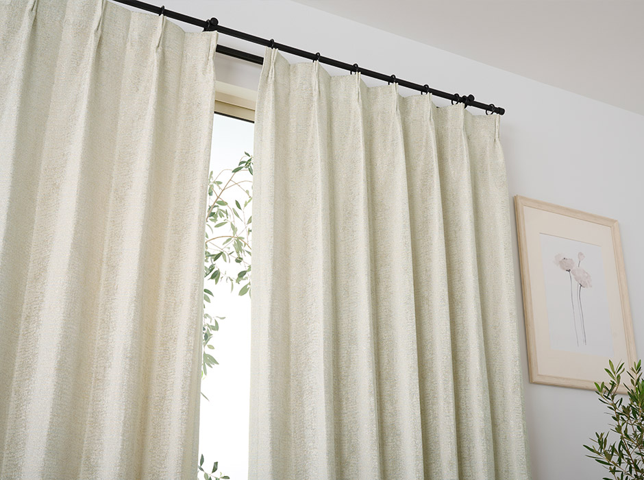 ツイード調の生地とやさしいカラーが魅力の裏地付き2・3級遮光カーテン 1610（D-1197）