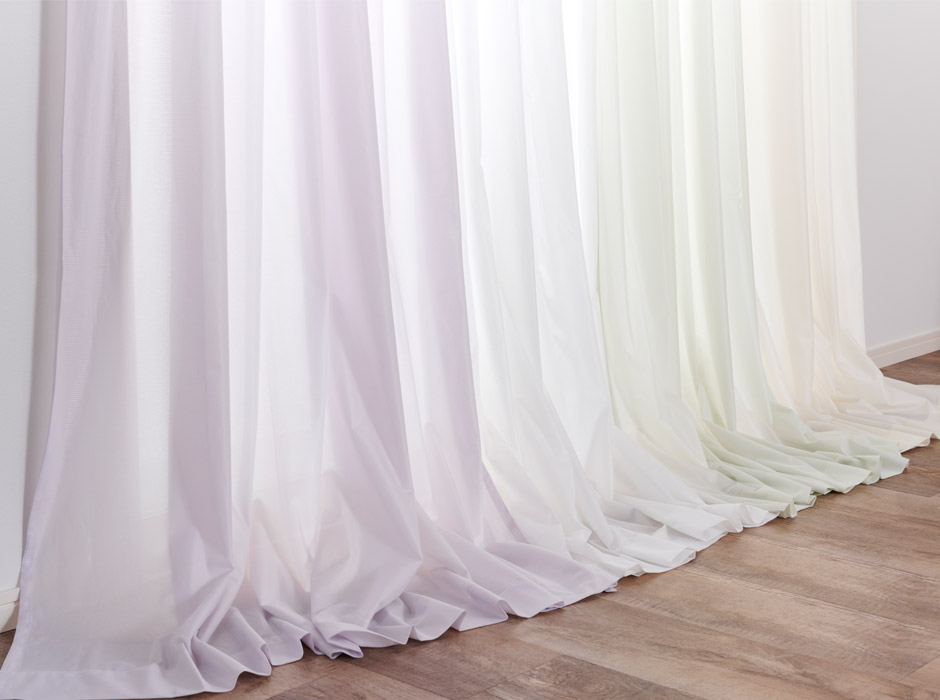 ニュアンスカラーがおしゃれな花粉キャッチ・遮熱・遮像ミラーレースカーテン　L-1212