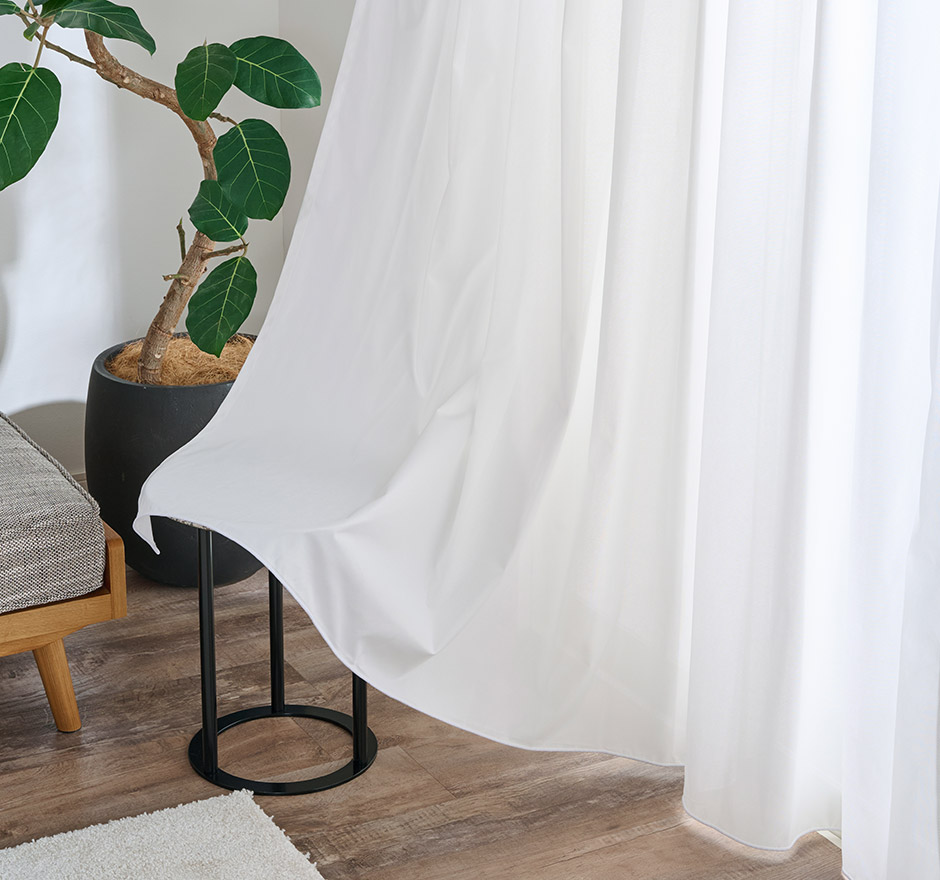 高い遮熱効果で節電対策！外から見えにくいおしゃれなシームレスレースカーテン　L-1217