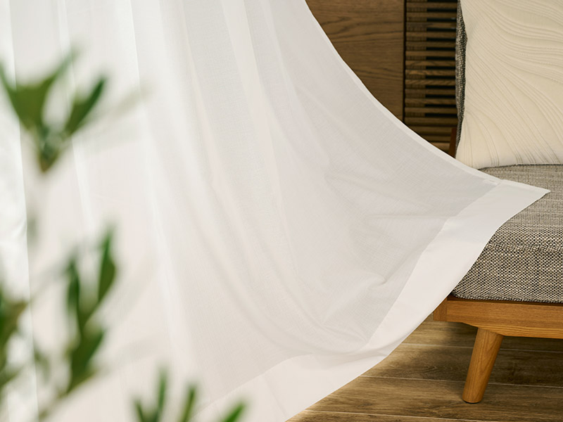 外から見えにくい！お部屋が明るくなるリネン風レース L-1220