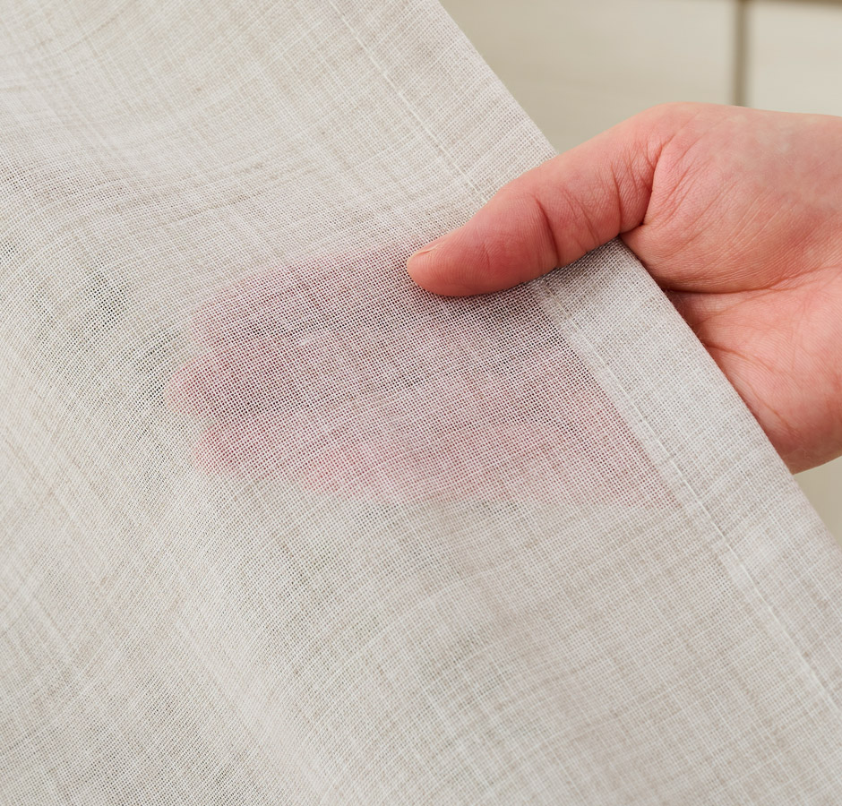 リネンのような風合いの防炎カラーレースカーテン　L-1228