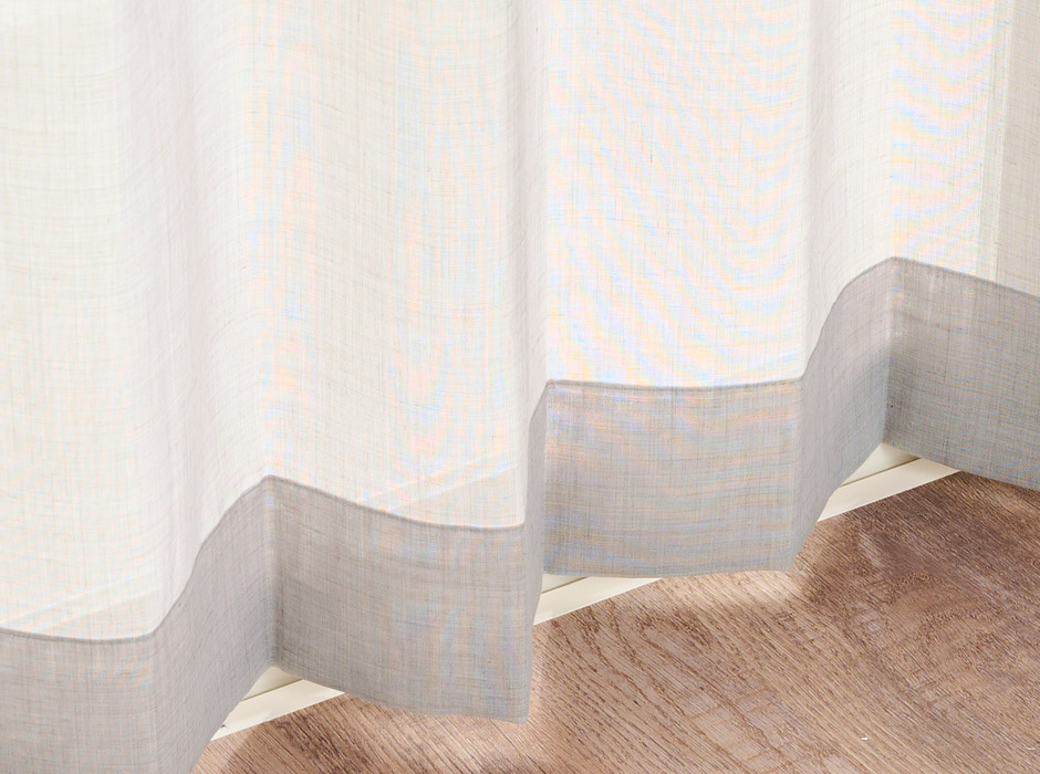 リネンのような風合いの防炎カラーレースカーテン　L-1228