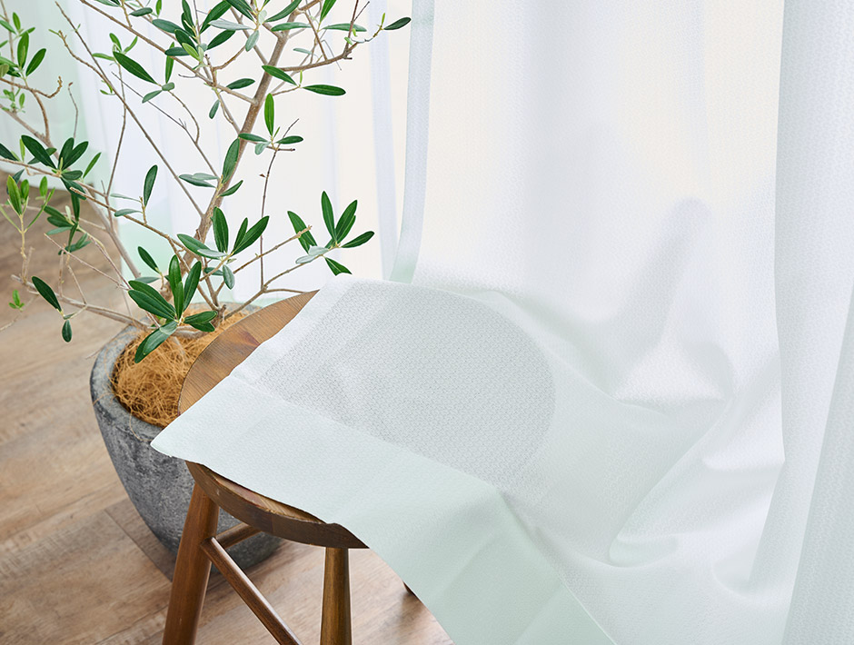 帝人「涼しや(R)」を使用した遮熱・遮像・UVカット・防炎レースカーテン L-1254