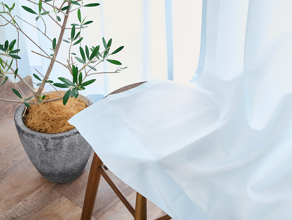 帝人「涼しや(R)」を使用した遮熱・遮像・UVカット・防炎レースカーテン L-1254