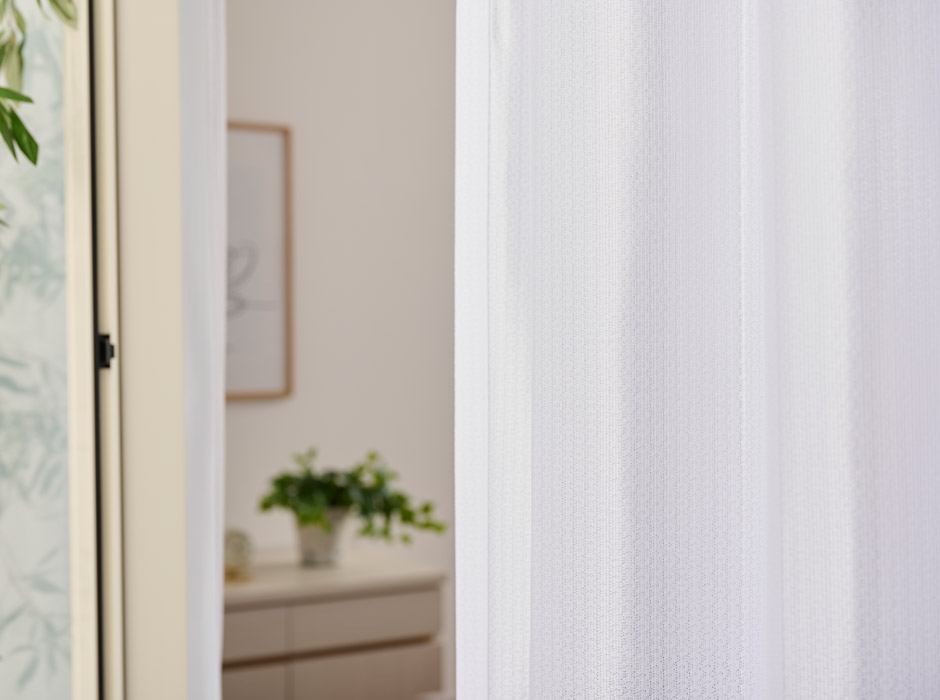 帝人「涼しや(R)」を使用した遮熱・遮像・UVカット・防炎レースカーテン L-1254