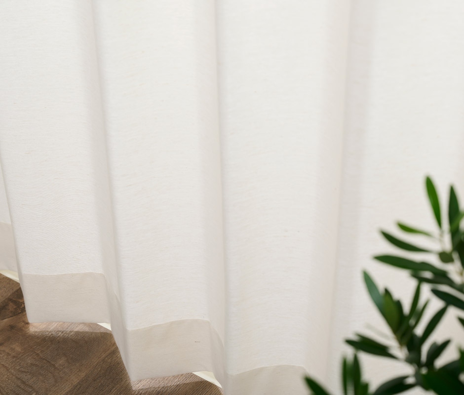 帝人「涼しや(R)」を使用！ナチュラルな遮熱・遮像・UVカットレースカーテン L-1258