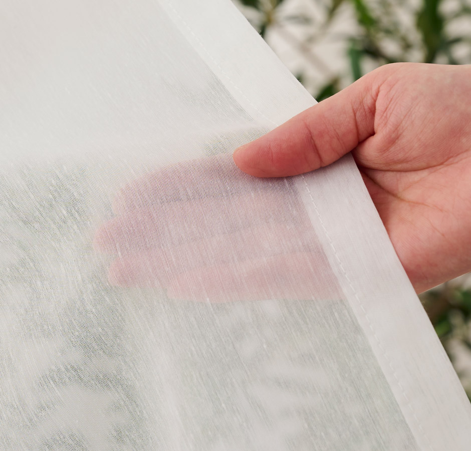 程よい透け感が魅力のシームレス防炎レースカーテン L-1261